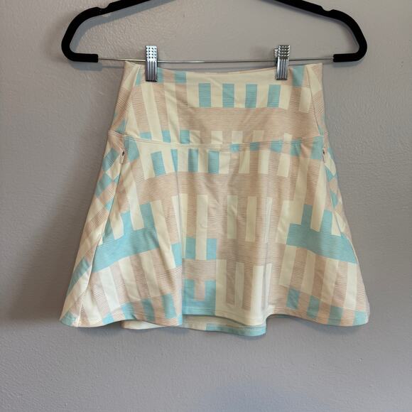 NWT Calia Golf Women's 16" High Rise Geometric Pastel Blue Eagle Skort Sz Small - Picture 1 of 5